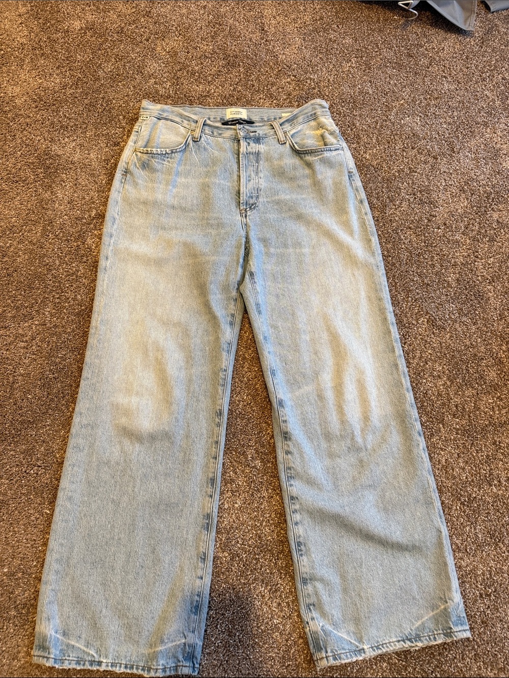 Citizens Of Humanity Light Blue Relaxed Wide-Leg Jeans